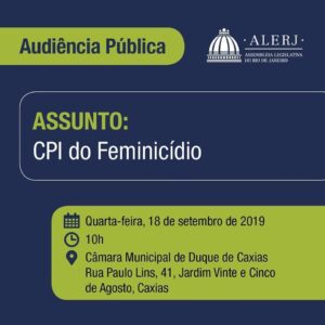 Leia mais sobre o artigo Camtra Divulga: Audiência Pública da CPI do Feminicídio