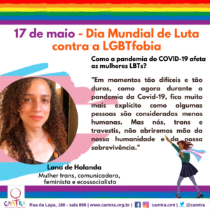 Leia mais sobre o artigo Dia Internacional de Luta contra a LGBTfobia: Como as mulheres LBT têm vivenciado a epidemia do Covid-19