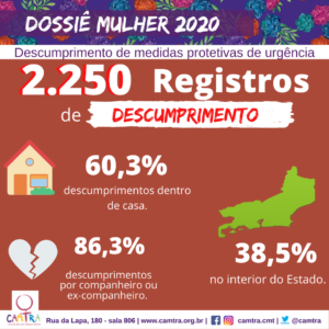 Leia mais sobre o artigo Série: Dossiê Mulher 2020 do ISP/RJ-Descumprimento de Medidas Protetivas de Urgência