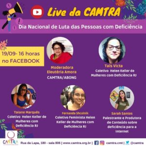 Leia mais sobre o artigo Live da CAMTRA- Dia Nacional de Luta das Pessoas com Deficiência