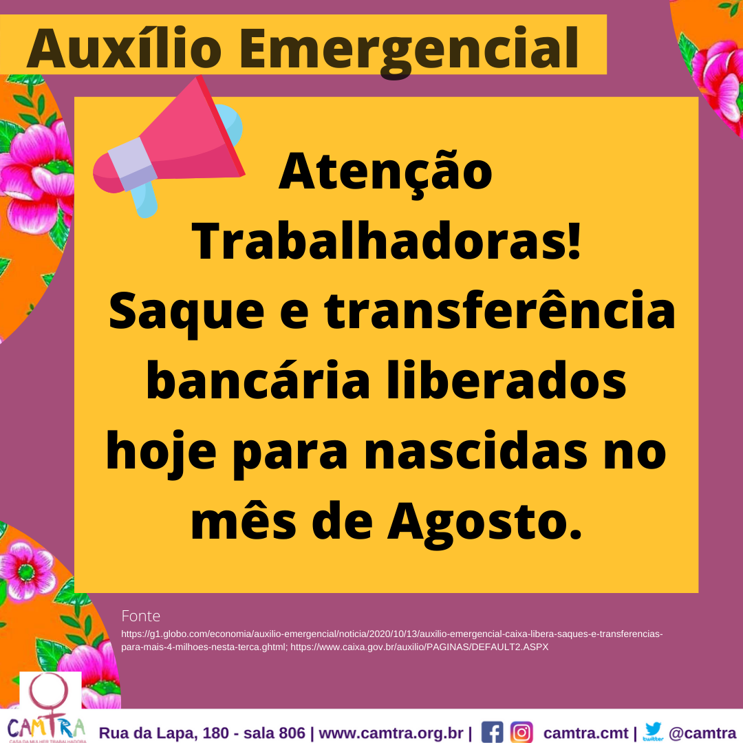 Você está visualizando atualmente Auxílio Emergencial 13 de Outubro