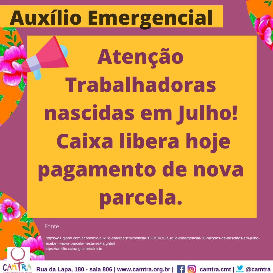 Você está visualizando atualmente Auxílio Emergencial 16 de Outubro