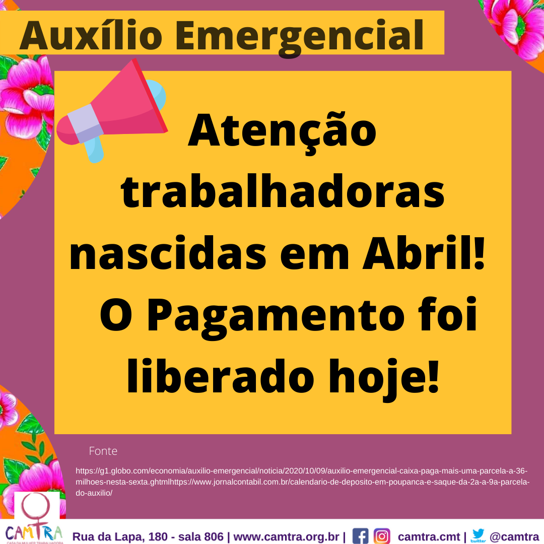 Você está visualizando atualmente Auxílio Emergencial 9 de Outubro