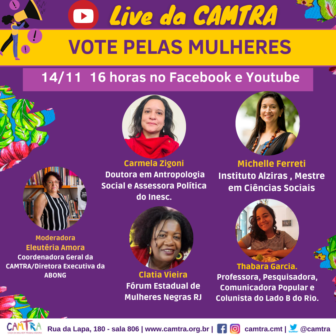 Leia mais sobre o artigo Live da CAMTRA – Vote Pelas Mulheres