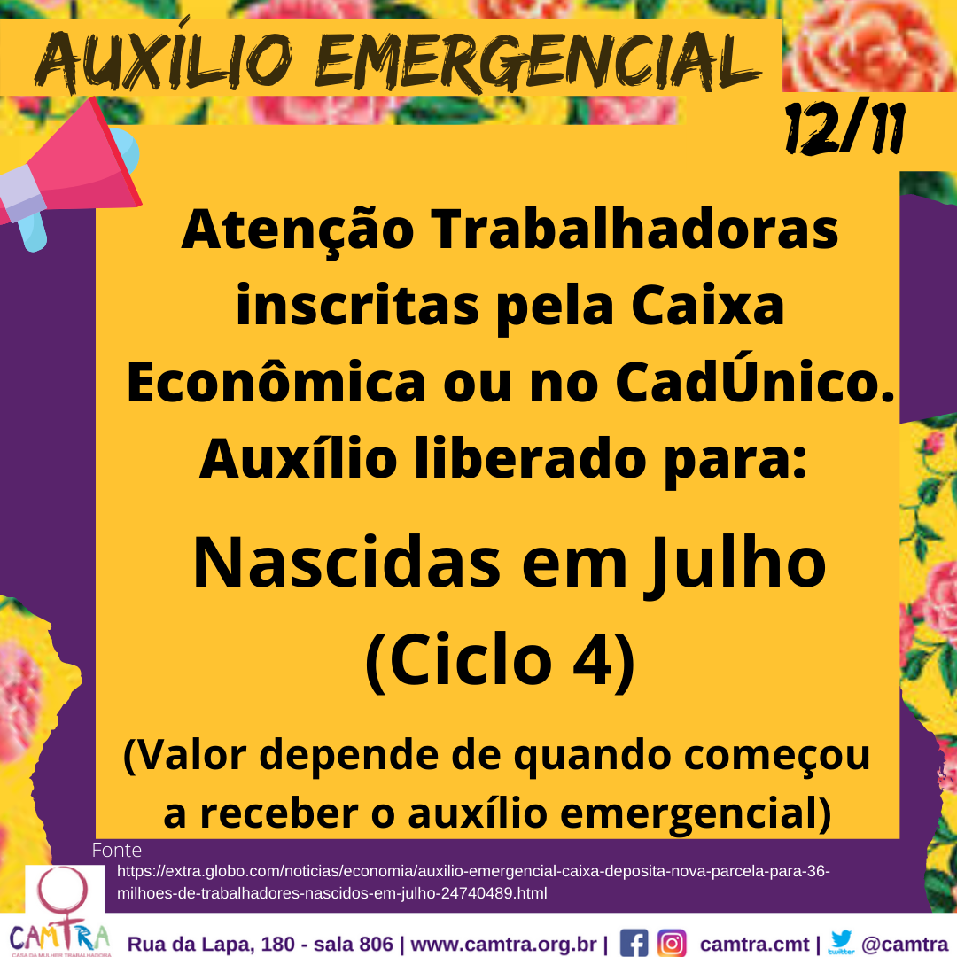 Você está visualizando atualmente Auxílio Emergencial 12 de Novembro