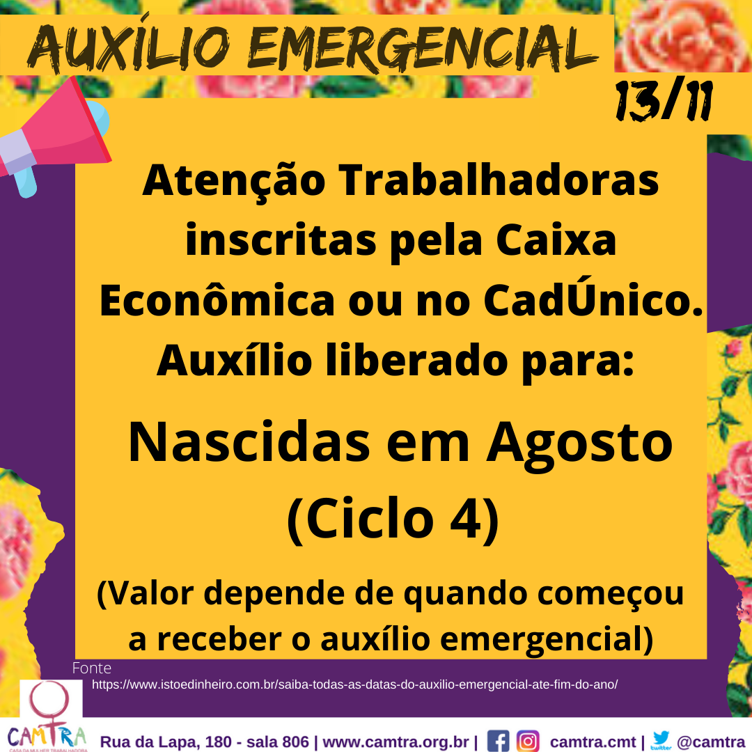 Você está visualizando atualmente Auxílio Emergencial 13 de Novembro