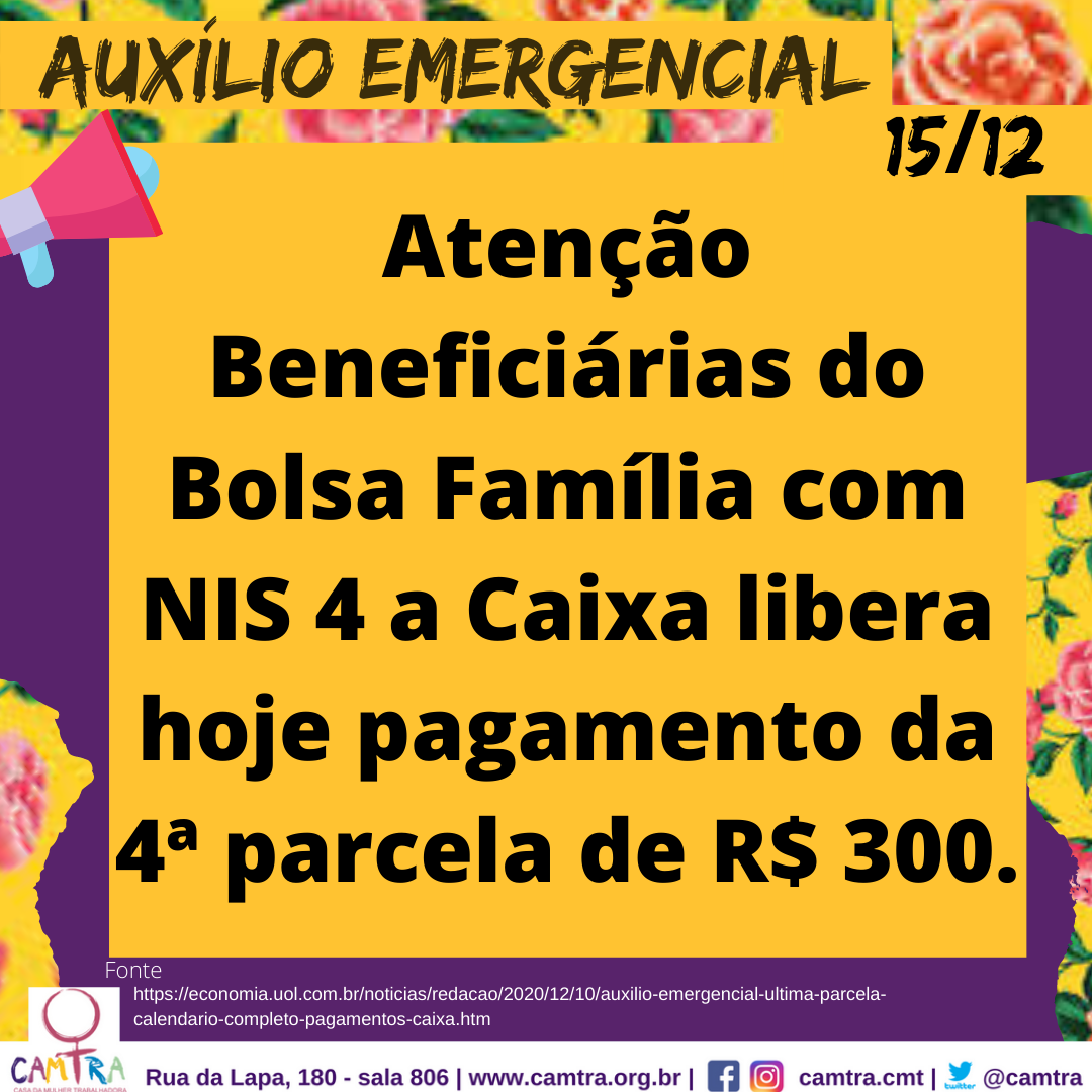 Você está visualizando atualmente Auxílio Emergencial 15 de dezembro