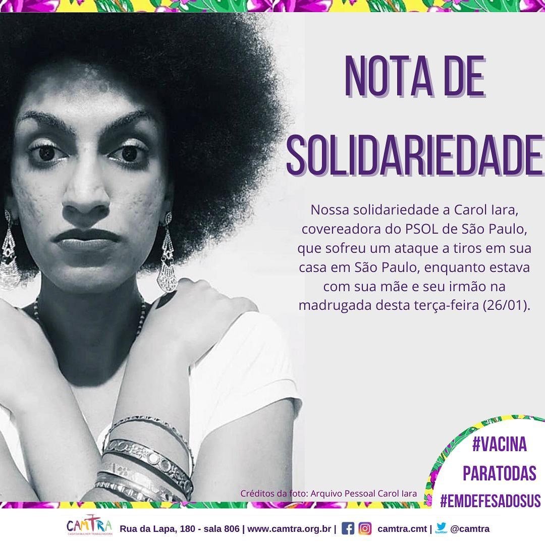 Você está visualizando atualmente Nota de Solidariedade – Carol Iara