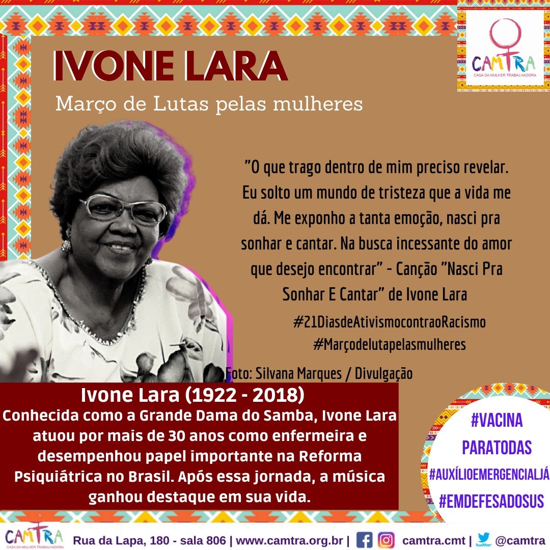 Você está visualizando atualmente Ivone Lara – Março de Lutas pelas Mulheres