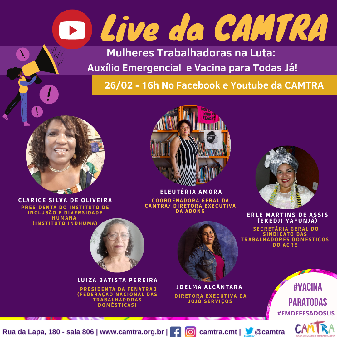 Você está visualizando atualmente Live da CAMTRA: Mulheres Trabalhadoras na Luta