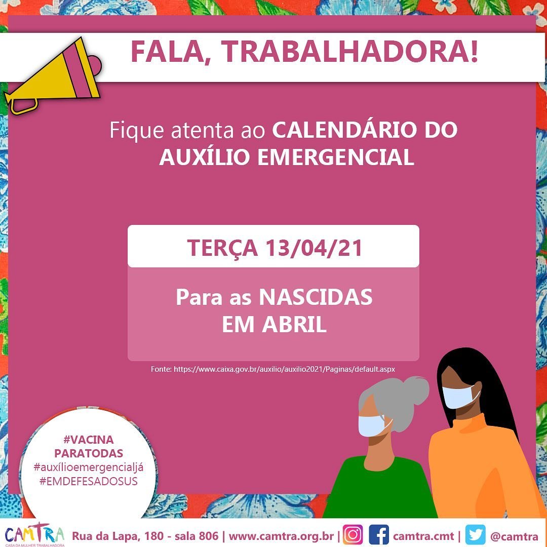 Você está visualizando atualmente Auxílio Emergencial: Nesta terça-feira (13) o pagamento é para as beneficiárias nascidas em abril