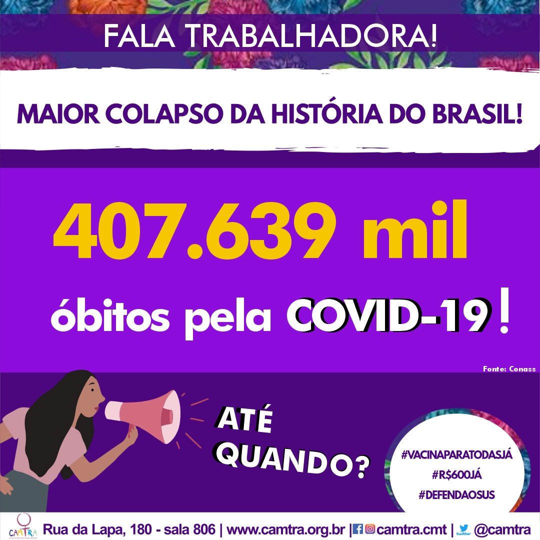 Leia mais sobre o artigo Brasil alcança a triste marca de mais de 400 mil mortes pela Covid-19