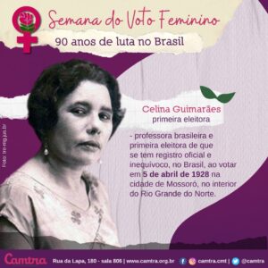 Leia mais sobre o artigo Semana do Voto Feminino: 90 anos de Luta no Brasil – Celina Guimarães