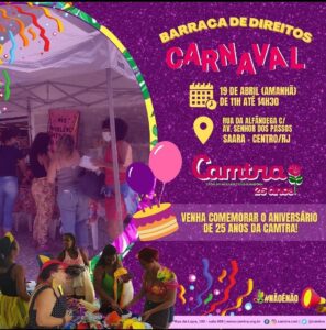 Leia mais sobre o artigo Barraca de Direitos: Carnaval/25 anos Camtra